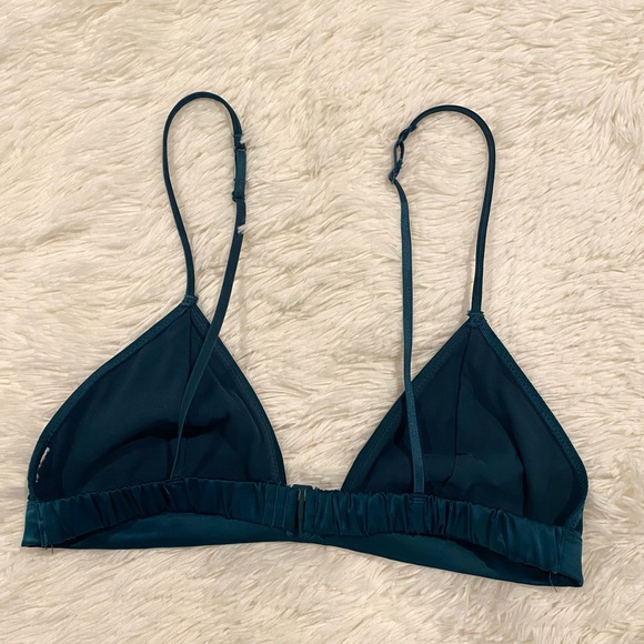 Teal Satin Bralette - Picture 3 of 4